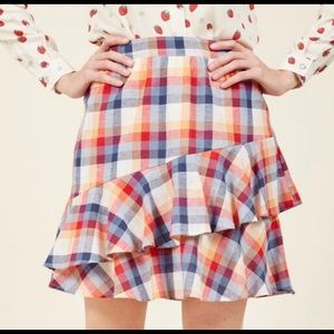 ModCloth Mini Skirt in Plaid